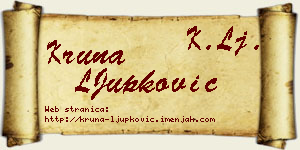 Kruna LJupković vizit kartica